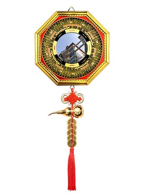 反弓化解窗户对着马路挂件对门口房子冲路五帝钱八卦凸面镜凹镜子