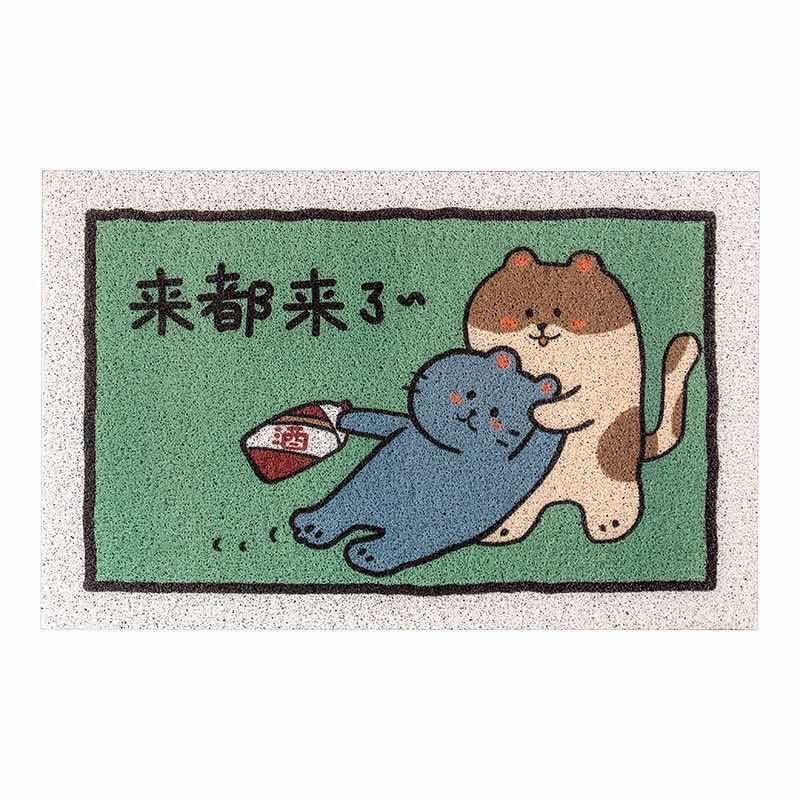 可爱入户丝圈门垫进门脚垫防滑地垫卧室化妆室门垫耐磨pvc地垫子
