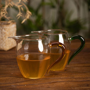 玻璃公道杯加厚把手耐高温高硼硅倒茶分茶器耐热公杯茶海功夫茶具