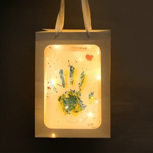 DIY情侣手印相框油画颜料手工掌印泥纪念手膜闺蜜七夕纪念日礼物