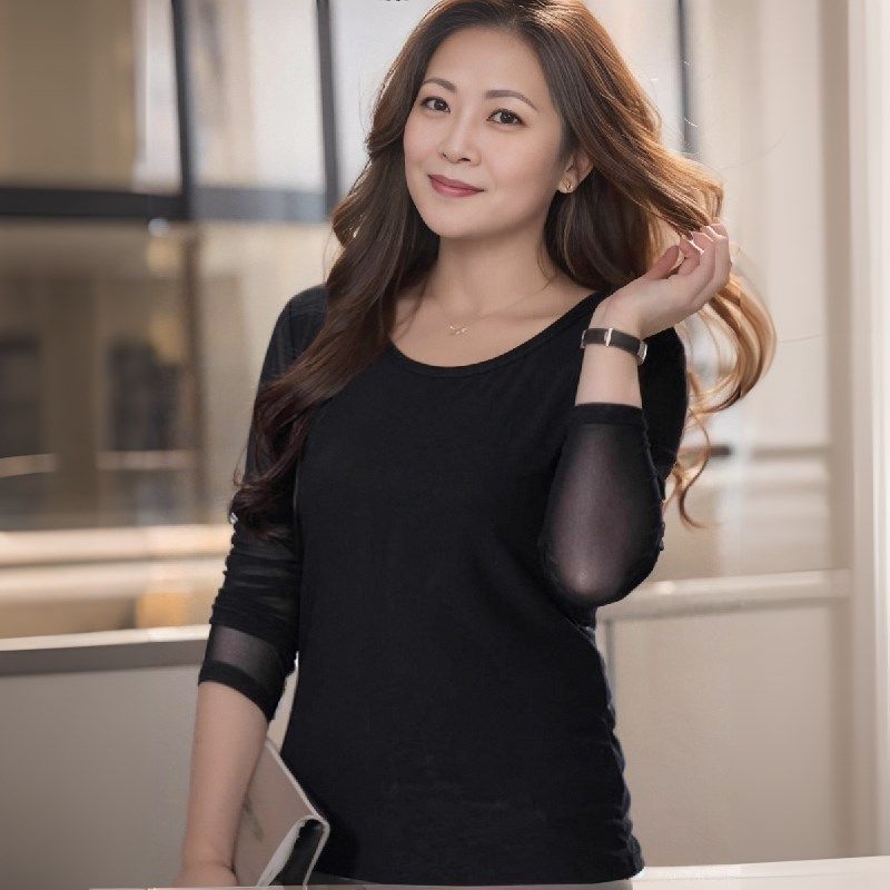 微胖大码女装200斤胖妹妹春网纱弹力打底上衣妈妈外穿凉爽t恤衫夏,女装/女士精品,大码内搭,淘宝优惠券,粉丝福利购,淘宝优惠卷