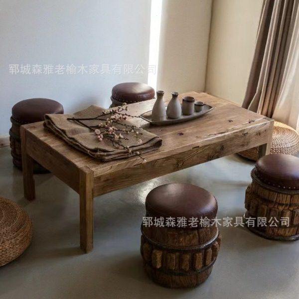 简易茶桌实木古朴年中式茶桌旧门板炕几榻榻米阳台矮桌茶道桌,商业/办公家具,茶台/茶桌,淘宝优惠券,粉丝福利购,淘宝优惠卷