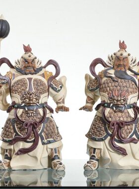 家居玄关博古架中式礼品乔迁新居石湾陶瓷公仔大号门神商务摆件