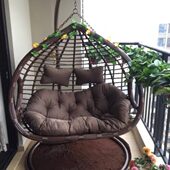 吊椅粗藤吊篮室内户外单人藤椅摇椅吊床双人秋千成人摇篮椅仿藤椅