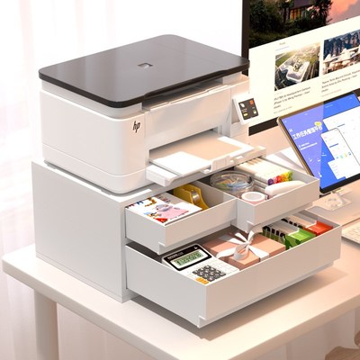 打印机置物架桌面多层式r文件A4纸整理架家用办公增高复印机收纳