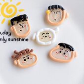 5个 饰 创意可爱小白小新卡通图钉软木板毛毡板彩色按钉照片墙装