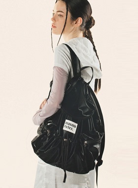 MASMARULEZ正品现货双肩包String flap backpack Glittery Black