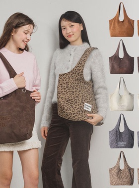 MASMARULEZ 正品宽松复古肩包豹纹通勤单肩包 人造革大容量腋下包