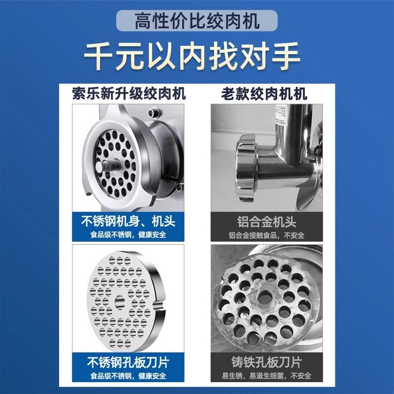 绞肉机商用电动灌肠机大功率全自动切肉片机碎肉家用,厨房/烹饪用具,绞肉机/碎肉宝,淘宝优惠券,粉丝福利购,淘宝优惠卷