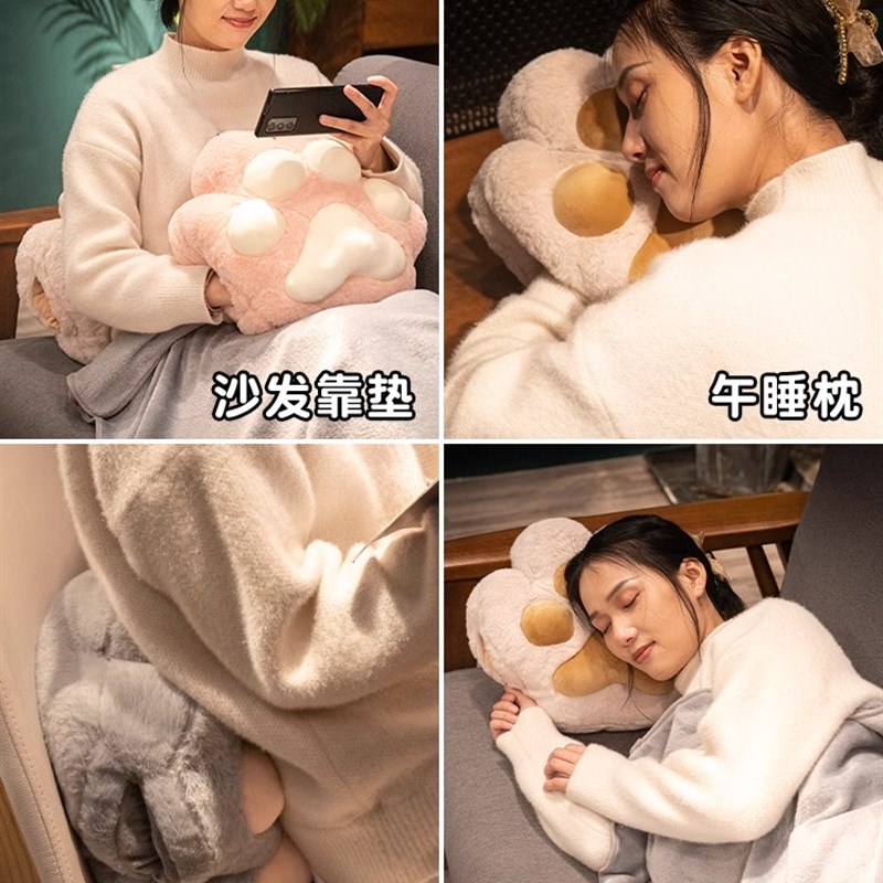 儿童午睡毯抱枕二合一冬季加厚毯子小学生午休专用教室可收纳毛毯