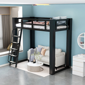 加粗铁艺架床上床下空阁楼单上层二层床儿童交错式 低床小户型