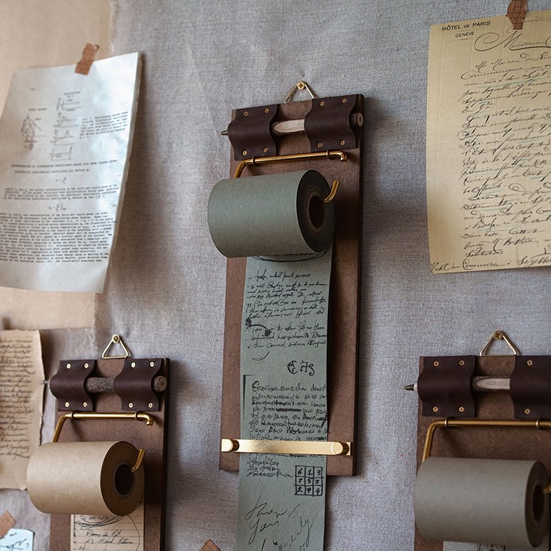 墨下卷纸便签】复古便签板夹便签纸可撕 无粘性空白木板便签本