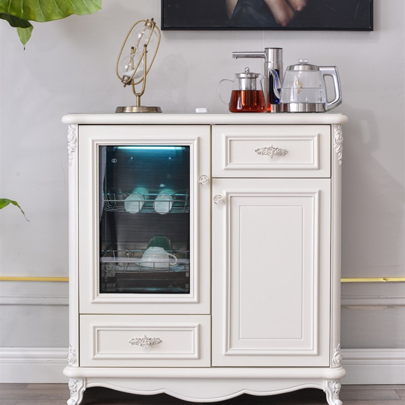 欧式实木冷热茶吧机饮水机智能家用下置水桶带消毒柜茶台客厅餐边