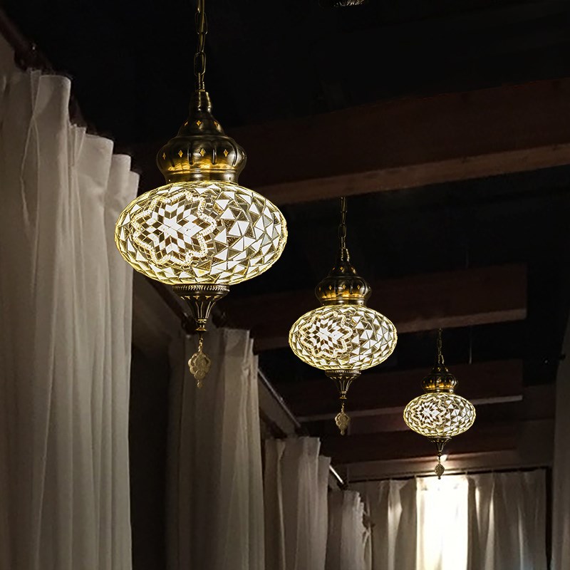 异丽东南亚风格吊灯咖啡厅复古工业风灯具泰式餐厅吧台茶室灯饰