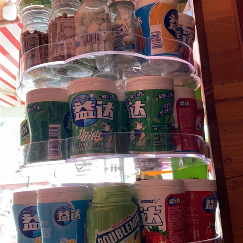 便利店旋转陈列架口香糖展示架超市旋转多层架子化妆品展示架