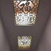 通花板PVC木塑板镂空雕花板 过道花格吊顶隔断玄关背景墙屏风 欧式
