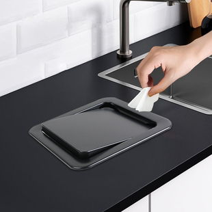 不锈钢台面盖子嵌入式垃圾桶盖摇摆盖厨房橱柜卫生间圆形定制盖板