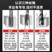 含钴机用丝锥丝攻氮碳化钛螺旋直槽先端丝锥不锈钢专用攻丝钻头
