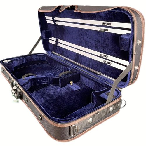 艺鸣乐器-夹板木头木质两只装双 小 中提琴盒 小中双琴盒 子母盒