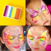 淳一彩绘颜料彩虹蝴蝶铺色50克大容量儿童面部彩绘可水洗新手入门