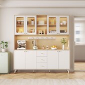 原木风餐边柜靠墙一体客厅酒柜厨房茶水柜墙边柜餐柜置物储物柜