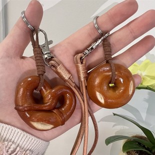 手工制作碱水面包挂件帆布包挂车用手提包挂件挂小众挂饰钥匙扣