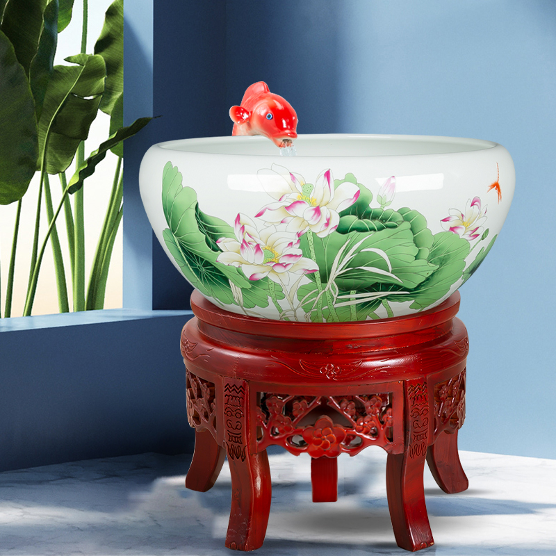 鱼缸客厅乌龟缸装饰水族箱家用锦鲤生态过滤器造景套餐迷你金鱼缸