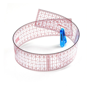 多功能放码 制版 尺60cm立裁 打版 尺 服装 B2660红色线条直尺子