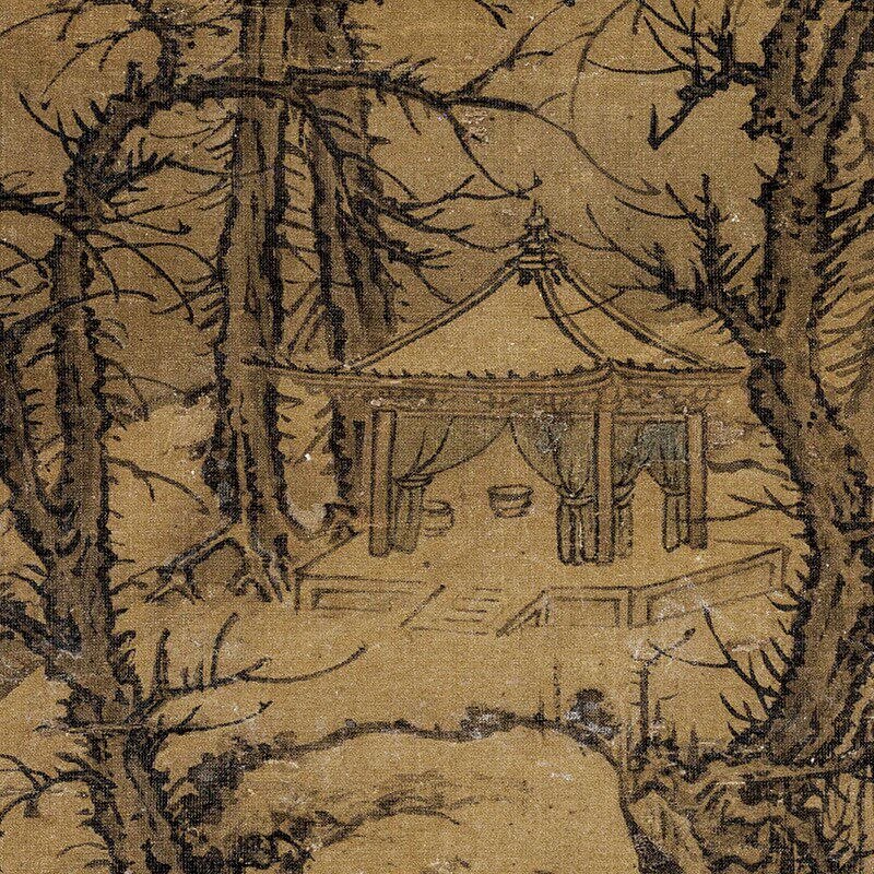 宋 郭熙 雪山行旅图国画真迹微喷复制山水风景画客厅玄关装饰挂画