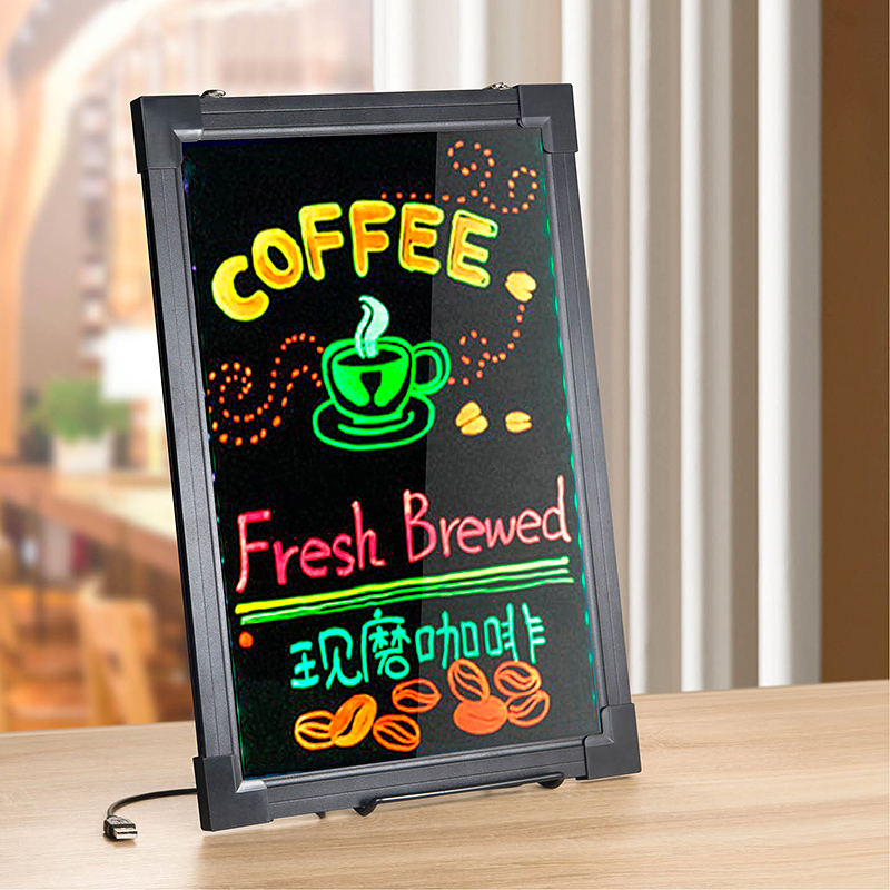 LED荧光板广告板发光小黑板广告牌荧光屏手写板写字板摆摊夜光闪