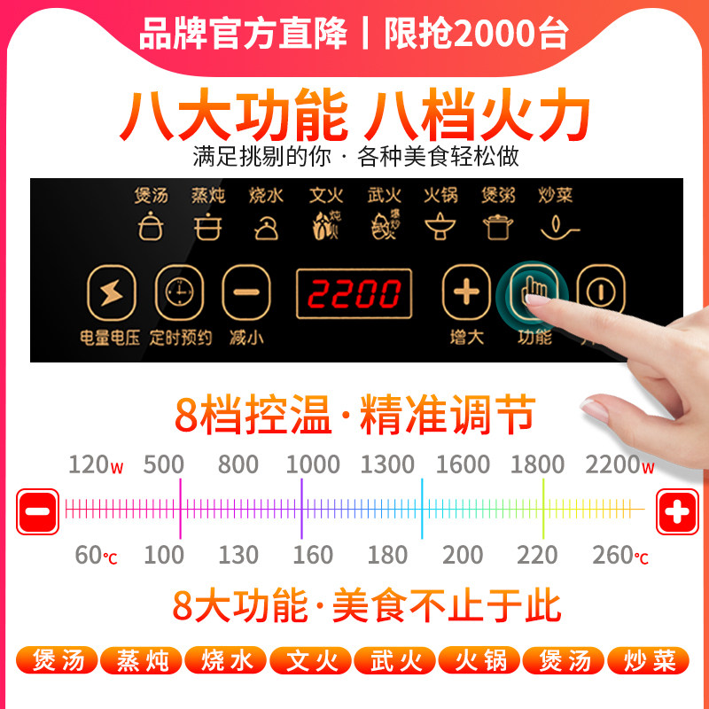 半球电磁炉半球电磁炉家用节能小型送全套炒菜锅一体汤锅电池炉灶