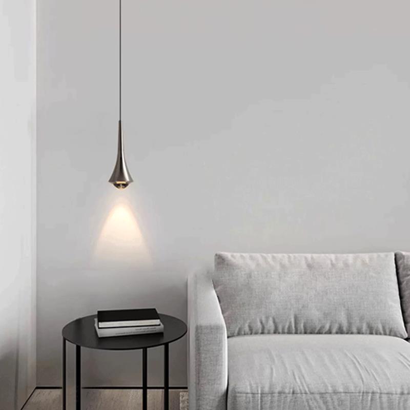 卧室床吊头灯意式极简创意设计感轻奢厅餐吧015台可摸升降触小吊