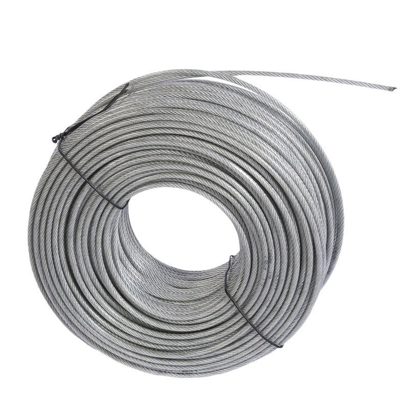 包塑钢丝绳镀锌涂塑钢丝绳带皮PVC透明晾衣绳包胶晾衣绳