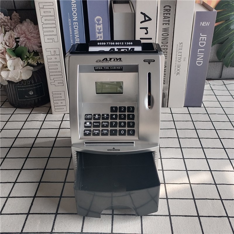 atm语音取款机投币计数储蓄罐仿真大号保险箱密码记数存钱罐