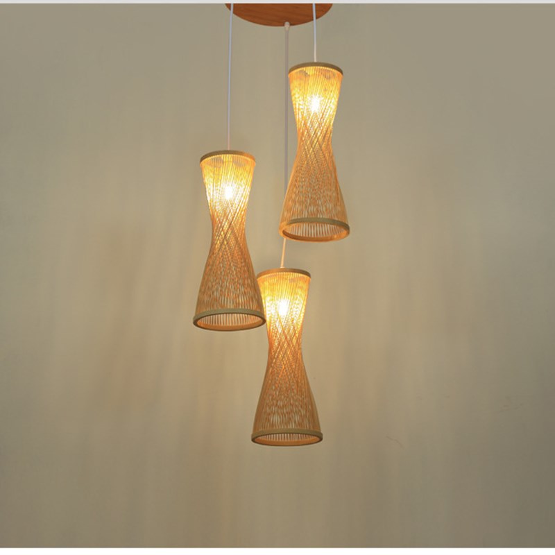 简约现代手工竹编吊灯日式灯欧式吊灯餐厅灯客厅顶竹灯具