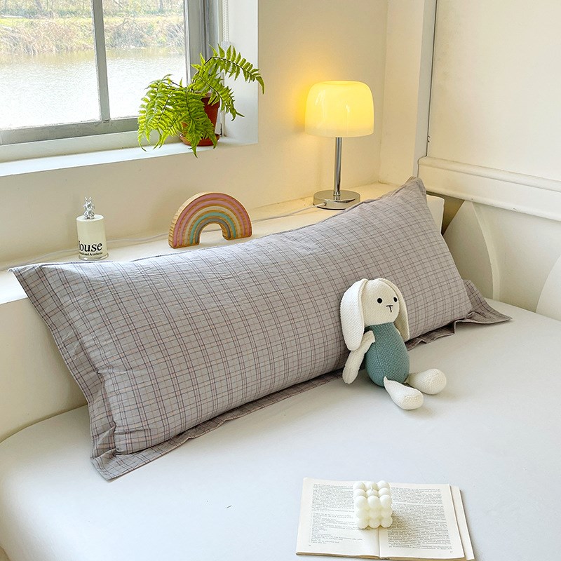 水洗棉枕套2024新款家用双人长枕套情侣枕头套枕芯内胆套1.5米8