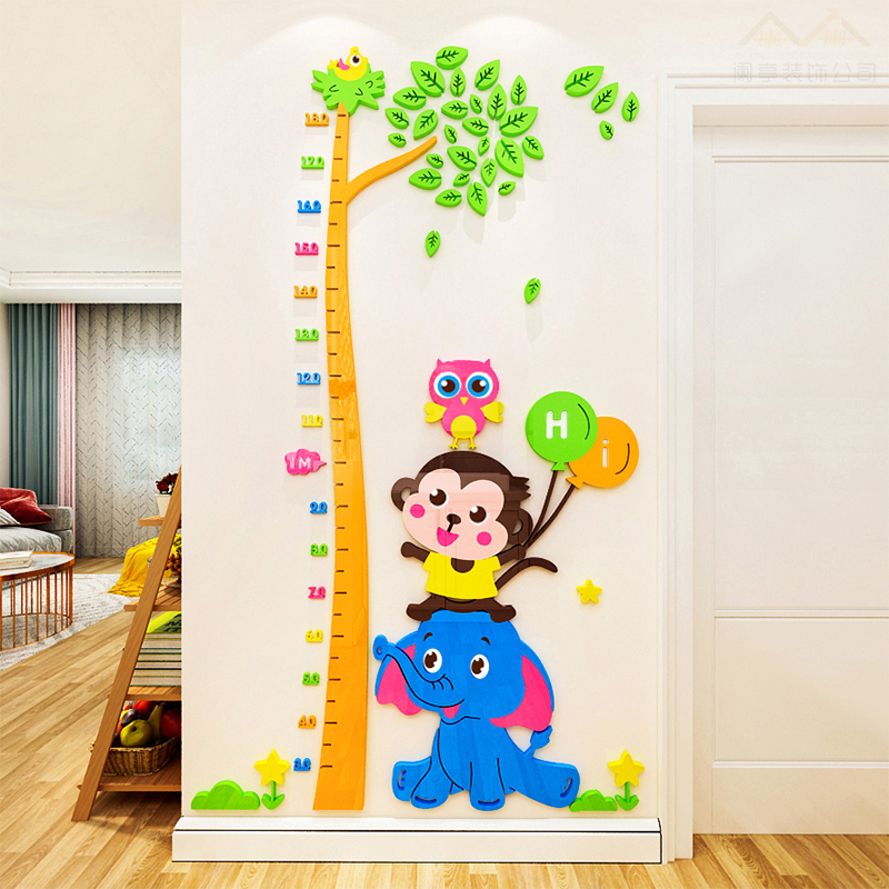 成长大树身高墙贴3d立体幼儿园墙面装饰儿童房宝宝测量身高尺贴画图片