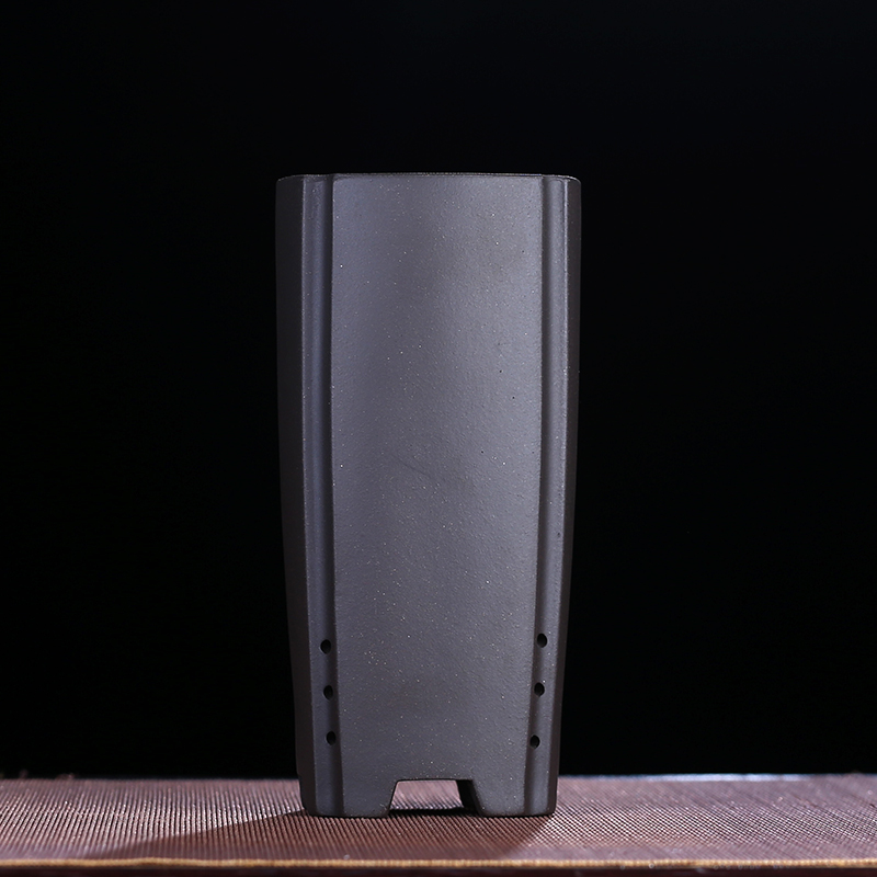 紫砂兰花花盆四方签筒手工桌面室内陶瓷简约悬崖盆景盆