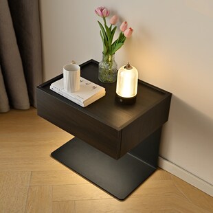 意式极简悬浮床头柜现代创意钢板腾空床边柜卧室床头柜定制