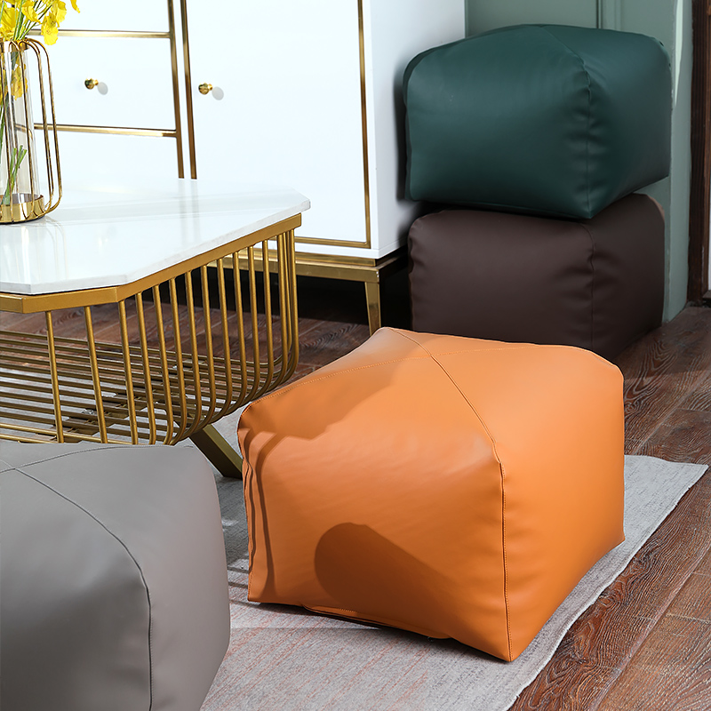 沙发凳矮凳玄关换鞋凳家用地上坐垫客厅茶几飘窗坐墩蒲团皮质