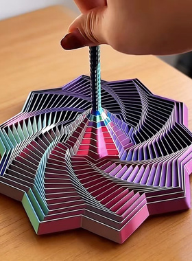 3D打印视错觉折叠益智玩具多边形萝卜塔解压螺旋立体设计叠加玩具