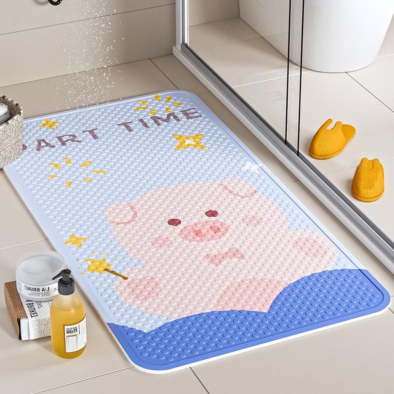 卡通浴室防滑地垫儿童淋浴房洗澡pvc吸盘防摔垫卫生间厕所防水垫