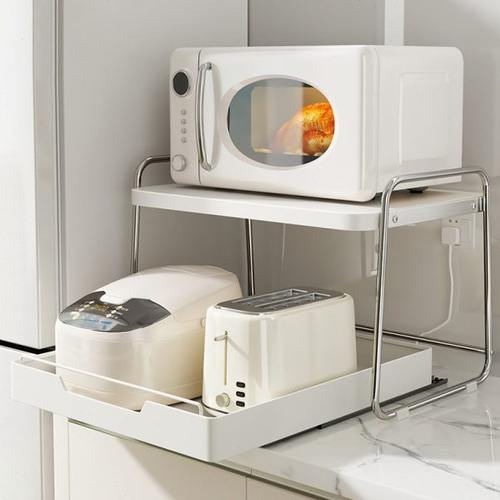 微波炉支架不锈钢置物架厨房电饭锅煲烤箱一体专用台面子