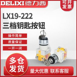 LAY37 德力西控制按钮 11Y 一开一闭PBC Y090 钥匙 LAY7 三位