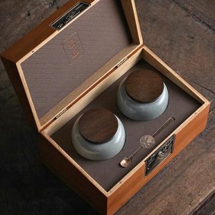 陶瓷茶叶盒包装礼盒空盒茶叶瓷罐半斤红茶绿茶茶叶包装礼盒