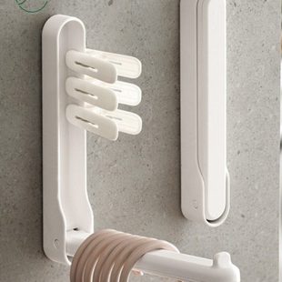懒角落折叠衣架收纳架阳台收纳神器免打孔挂钩壁挂衣夹收纳整理架
