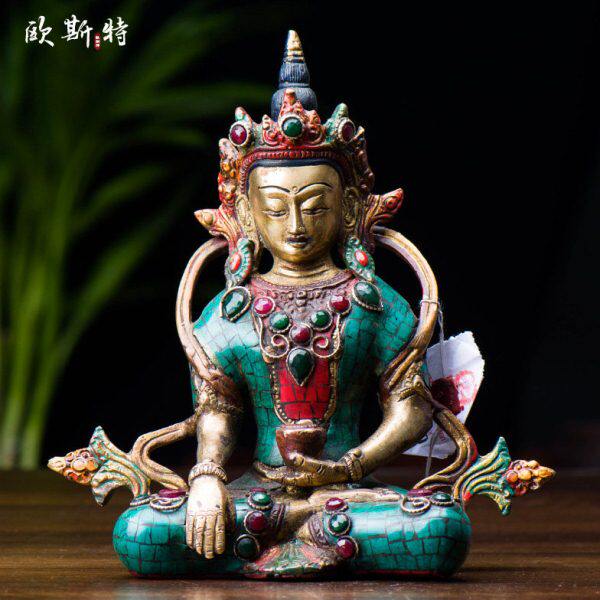 觉沃佛 家居饰品尼泊尔7寸铜释迦牟尼佛十二岁等身像 觉卧佛铜像