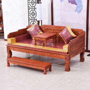 新中式实木罗汉床 沙发组合客厅简约禅意仿红木仿古家具茶室床榻