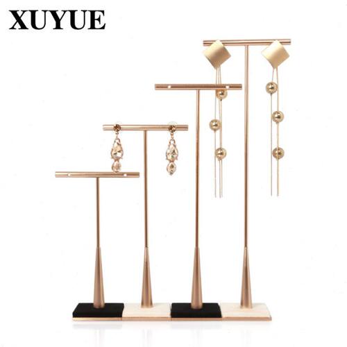 旭跃玫瑰金耳饰架金属创意磁铁耳钉展示架家用店用拍摄耳饰品道具