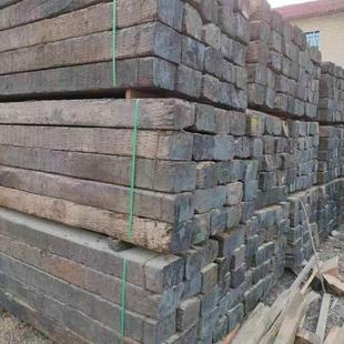 铁路二手老旧枕木火车轨道吊车用实木垫木方油浸防腐木枕园林造景